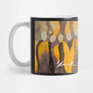 Women in Gray and Gold Mug